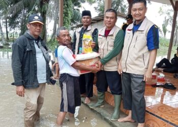 LDII Tulang Bawang Salurkan Bantuan Korban Banjir Dente Teladas
