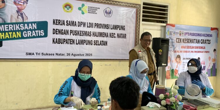 Cek Kesehatan Gratis Hadir di SMA Tri Sukses Natar, LDII Lampung Kawal Arahan Rakornas III