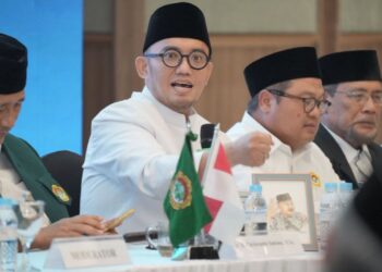 Dahnil Anzar Simanjuntak saat menyampaikan materi mengenai ancaman kedaulatan bangsa dalam Sekolah Virtual Kebangsaan (SVK) Seri II yang digelar DPP LDII di Jakarta, Sabtu (23/8/2025).
