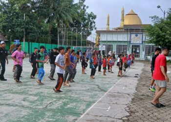 Jaga Kebugaran Santri, PAC LDII Pemanggilan Rutin Gelar Senam Bersama di Natar