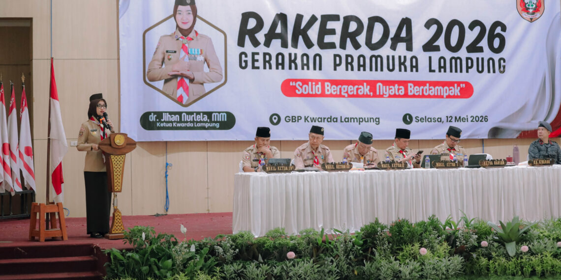 Jihan Nurlela Buka Rakerda Pramuka Lampung, Sako SPN Perkuat Pendidikan Karakter Berbasis Masjid dan Pesantren